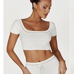 Meshki Pointelle Knit Crop Top